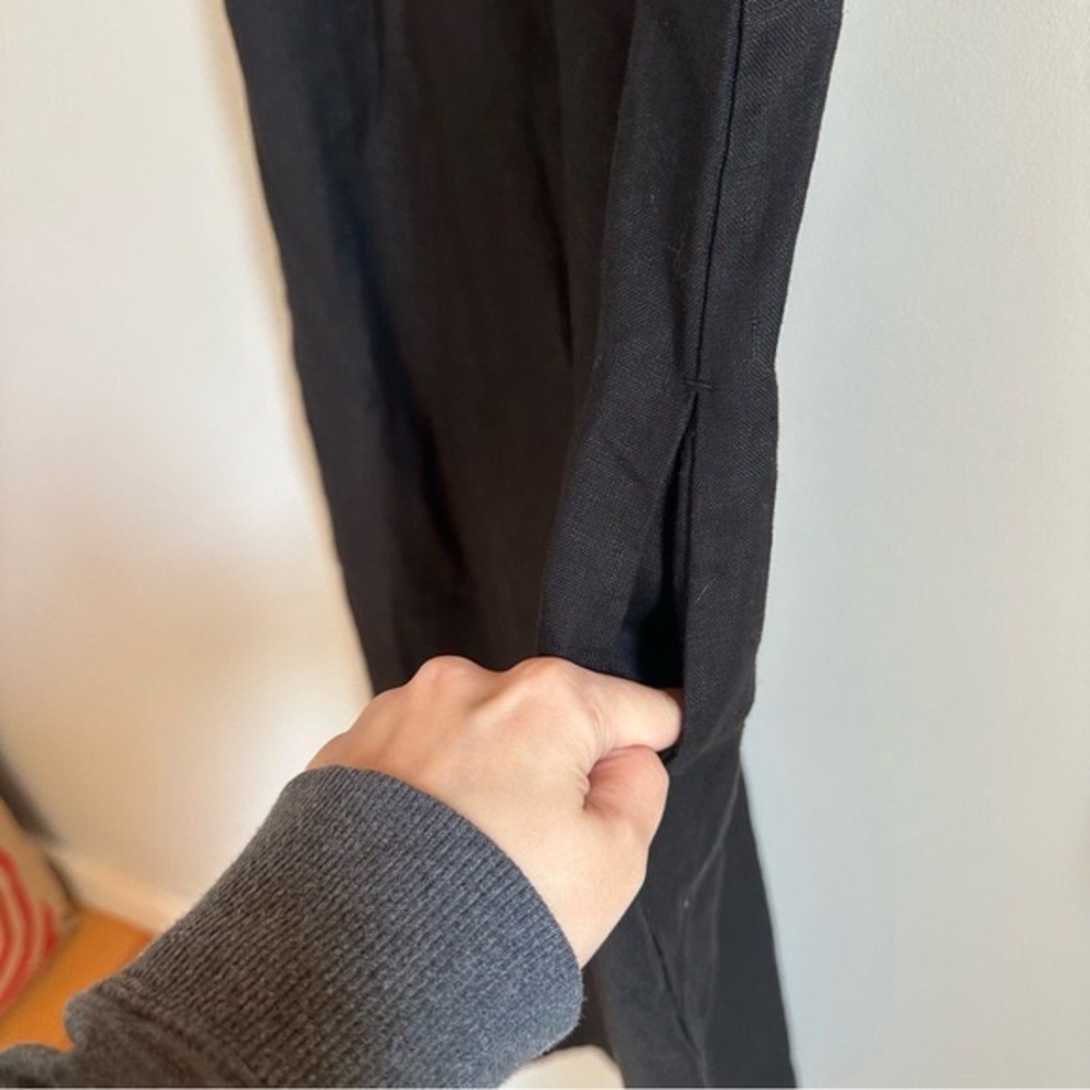 Not Perfect Linen Sardinia Long Black Linen Dress - Picture 4 of 5